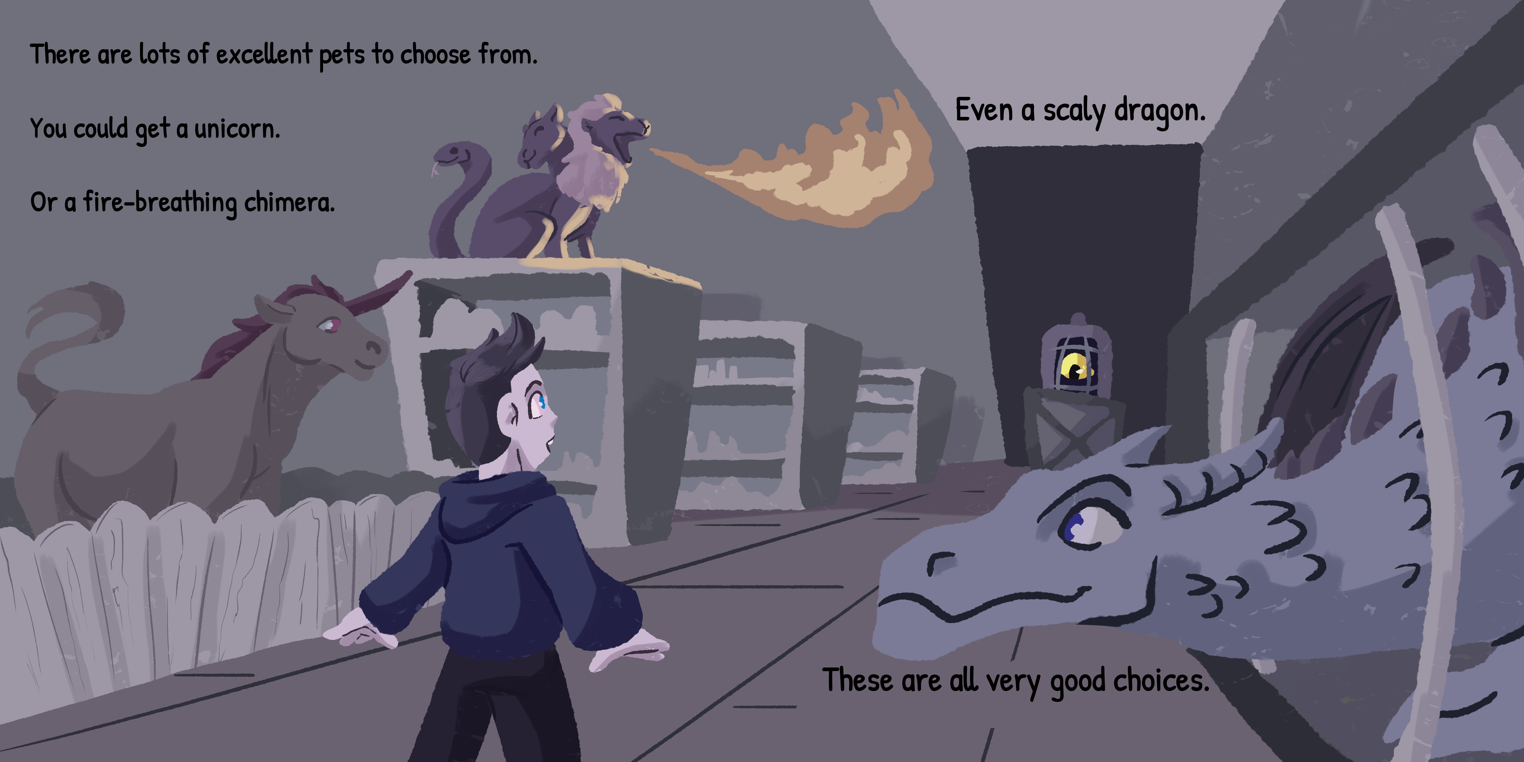 Illustrated spread from Shoggoths Eat Everything
